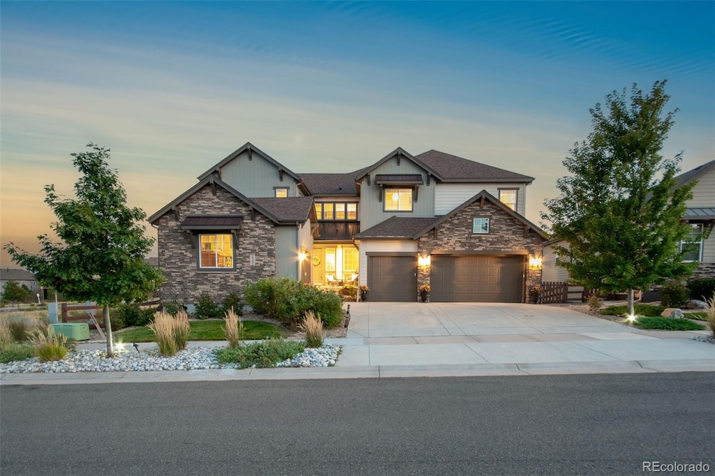 view of front of home featuring a garage