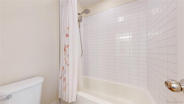 55 Morgan Cir, Erie, CO 80516 - full bathroom featuring shower / bathtub combination with curtain and toilet