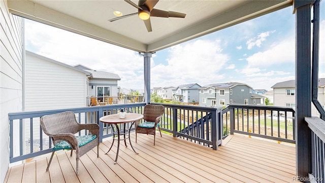 55 Morgan Cir, Erie, CO 80516 - wooden terrace with a residential view and ceiling fan
