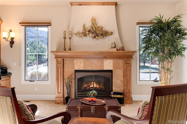 8002 Galileo Way, Littleton, CO 80125 - sitting room with a tiled fireplace and baseboards