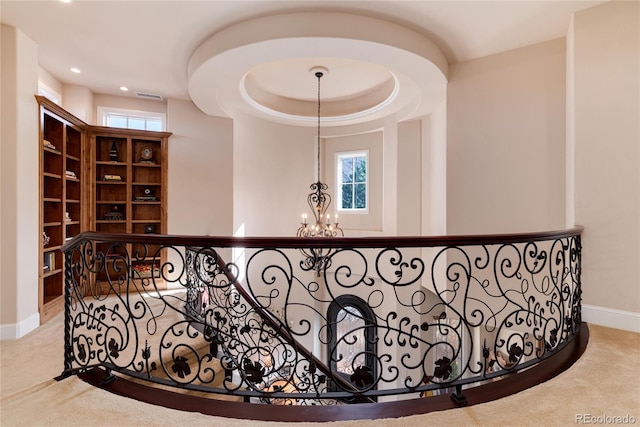 8002 Galileo Way, Littleton, CO 80125 - room details with recessed lighting, baseboards, an inviting chandelier, and carpet