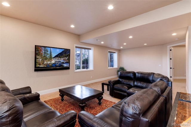 8002 Galileo Way, Littleton, CO 80125 - carpeted living room with baseboards and recessed lighting