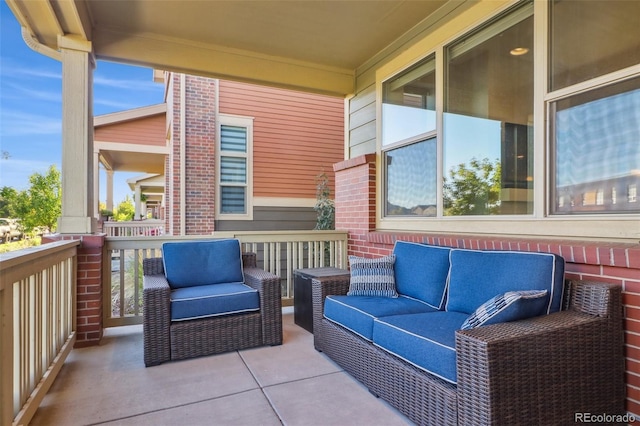 view of patio featuring an outdoor living space