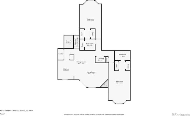 12573 E Pacific Cir Unit C, Aurora, CO 80014 - view of room layout