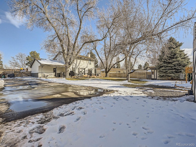 view of snowy yard