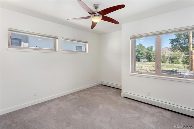 334 Old Stage Rd Unit B, Salida, CO 81201 - carpeted spare room with baseboard heating and a ceiling fan