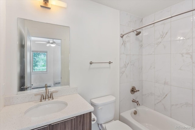334 Old Stage Rd Unit B, Salida, CO 81201 - bathroom with vanity, shower / bathtub combination, and ceiling fan