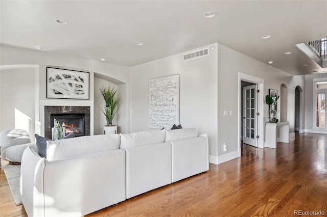 living room featuring hardwood / wood-style floors