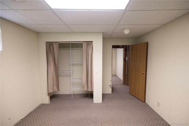 112 8th St, Hugo, CO 80821 - unfurnished bedroom with carpet floors, a paneled ceiling, and a closet