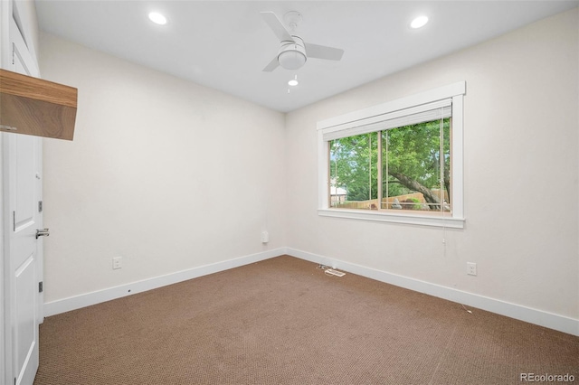 5372 W 68th Ave, Arvada, CO 80003 - carpeted empty room with visible vents, baseboards, ceiling fan, and recessed lighting