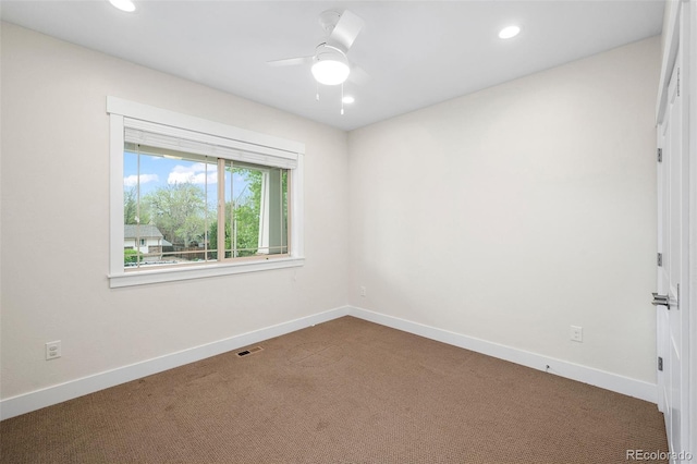 5372 W 68th Ave, Arvada, CO 80003 - carpeted spare room featuring baseboards, recessed lighting, and visible vents