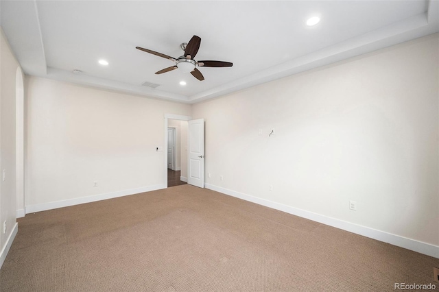 5372 W 68th Ave, Arvada, CO 80003 - carpeted empty room featuring a ceiling fan, baseboards, and recessed lighting