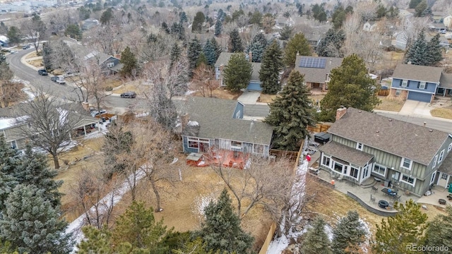 aerial view with a residential view