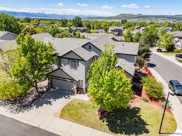 4467 Trailside Ln, Castle Rock, CO 80109 - aerial view of residential area featuring mountains