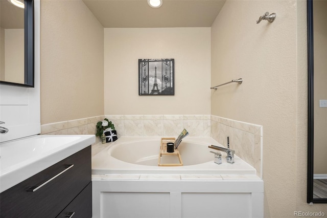 4467 Trailside Ln, Castle Rock, CO 80109 - full bathroom with vanity and a garden tub