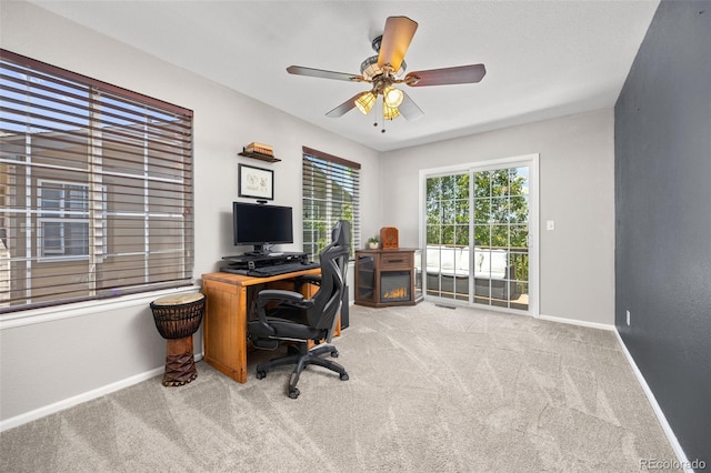 4467 Trailside Ln, Castle Rock, CO 80109 - office featuring baseboards, carpet flooring, and ceiling fan