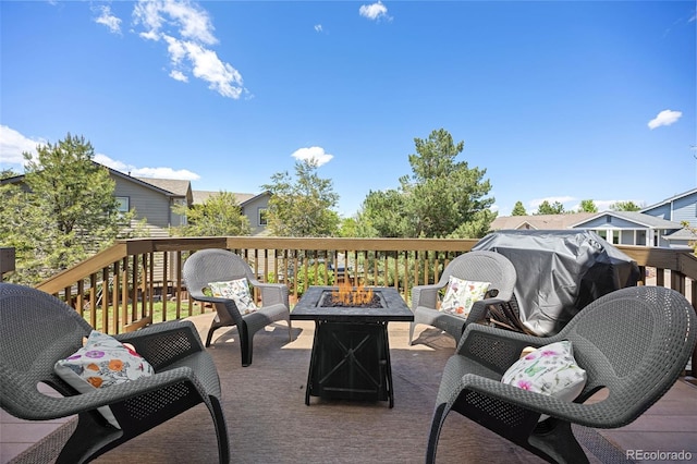 4467 Trailside Ln, Castle Rock, CO 80109 - deck with an outdoor fire pit