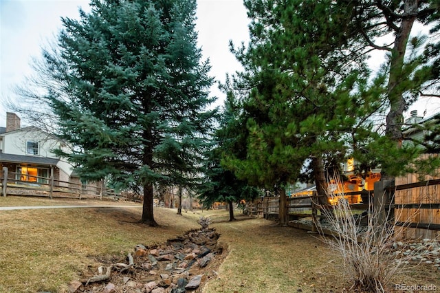 view of yard featuring fence