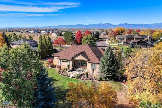 aerial view featuring a mountain view