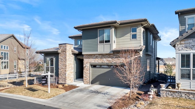 view of front of house with a garage