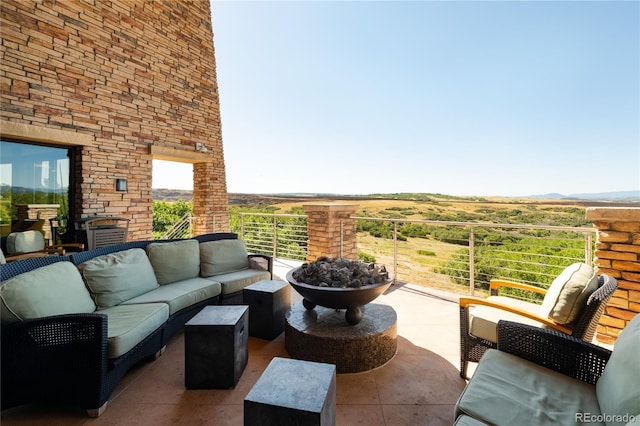 507 Red Thistle Dr, Highlands Ranch, CO 80126 - patio / terrace featuring an outdoor hangout area and a mountain view