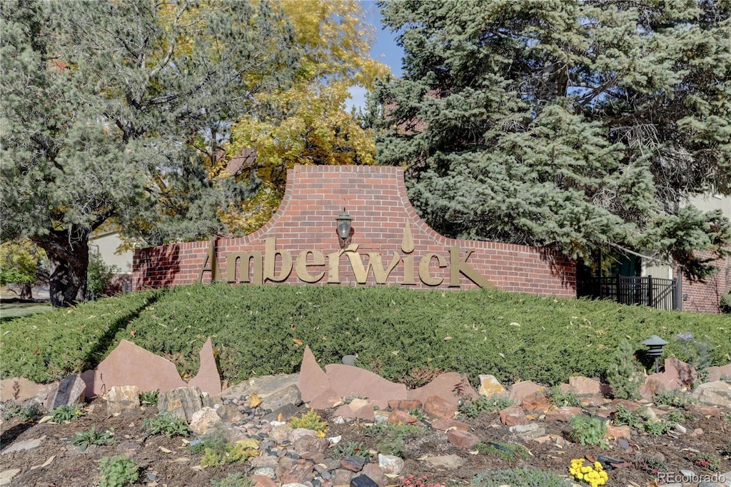 view of community sign