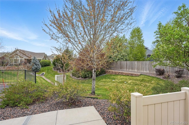 view of yard featuring fence private yard