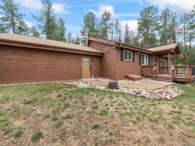 14 Aspen Dr, Bailey, CO 80421 - rear view of property with a deck