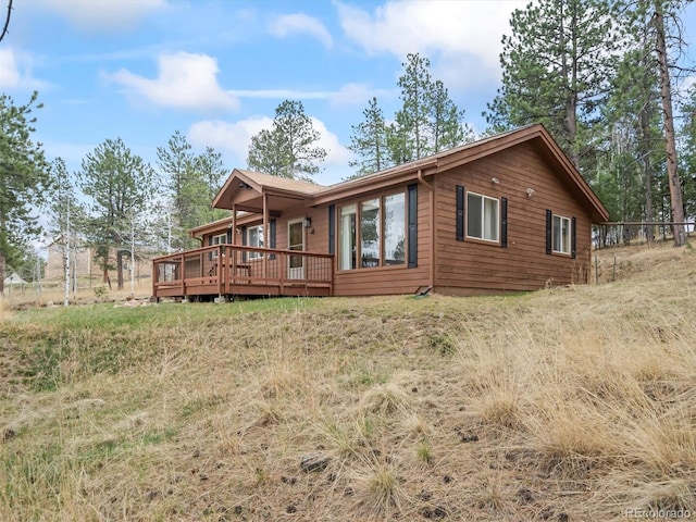 14 Aspen Dr, Bailey, CO 80421 - rear view of property featuring a wooden deck