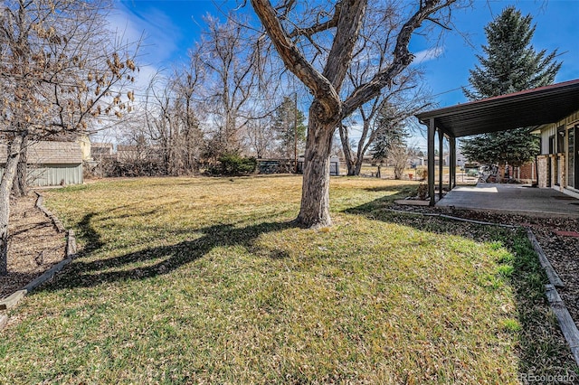 view of yard with a patio