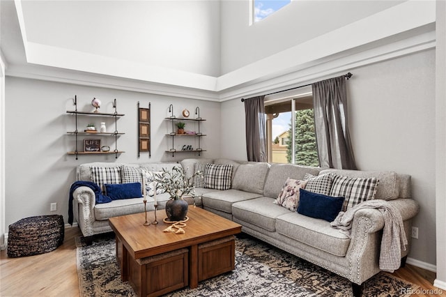 19935 E Stanford Dr, Centennial, CO 80015 - living room with light wood-style floors and a towering ceiling