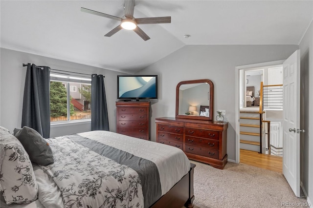 19935 E Stanford Dr, Centennial, CO 80015 - bedroom featuring lofted ceiling, carpet flooring, ceiling fan, and baseboards