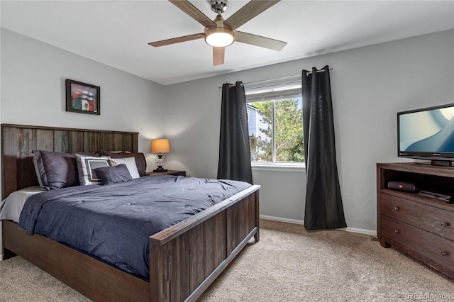 19935 E Stanford Dr, Centennial, CO 80015 - bedroom featuring light carpet, baseboards, and a ceiling fan