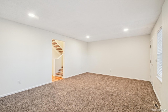 basement featuring carpet