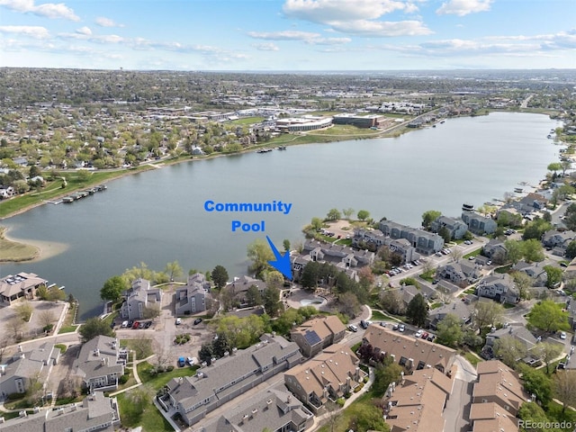 4882 W 68th Ave Unit 4, Westminster, CO 80030 - aerial view of property's location featuring nearby suburban area and a large body of water