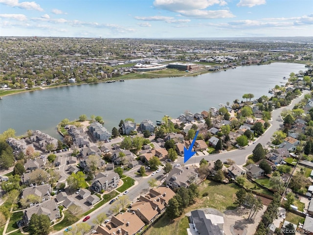4882 W 68th Ave Unit 4, Westminster, CO 80030 - aerial view of property's location with nearby suburban area and a large body of water