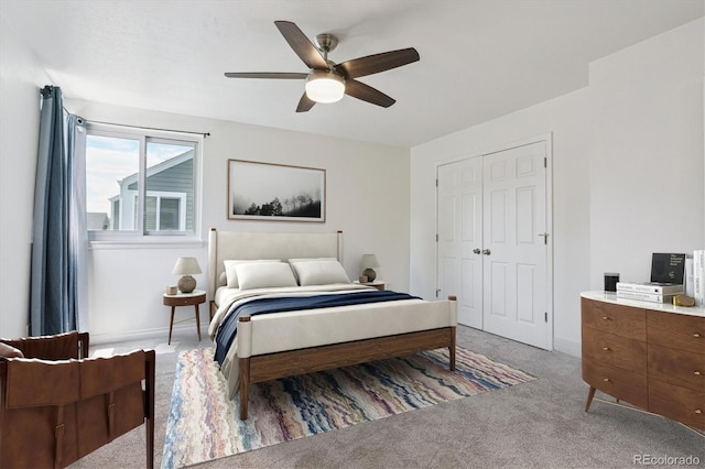 4750 S Dudley St Unit 21, Littleton, CO 80123 - carpeted bedroom featuring a closet and a ceiling fan