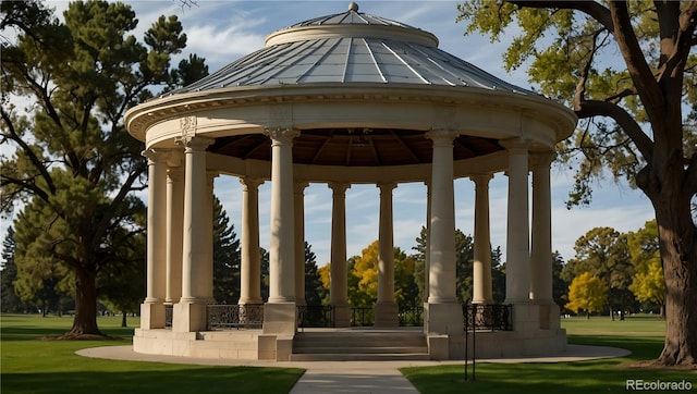 view of home's community featuring a gazebo and a yard