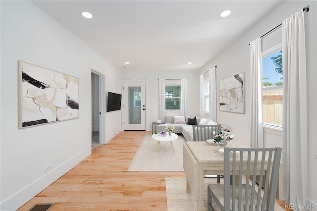 interior space featuring light wood-type flooring