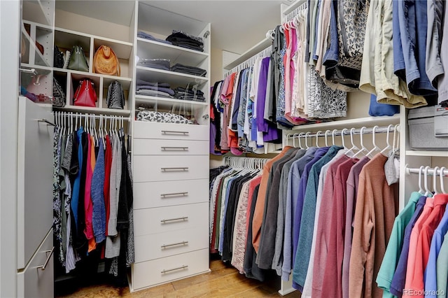 8100 E Union Ave Unit 1502, Denver, CO 80237 - spacious closet featuring wood finished floors