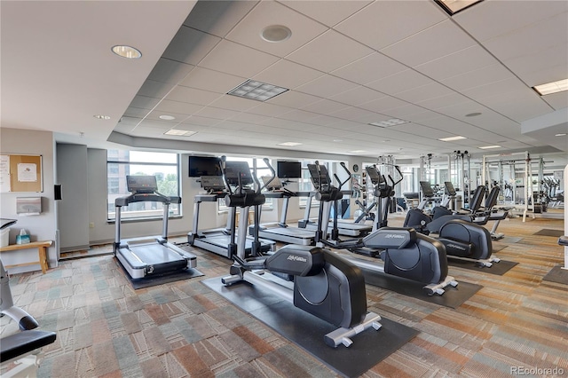 8100 E Union Ave Unit 1502, Denver, CO 80237 - exercise room with carpet floors