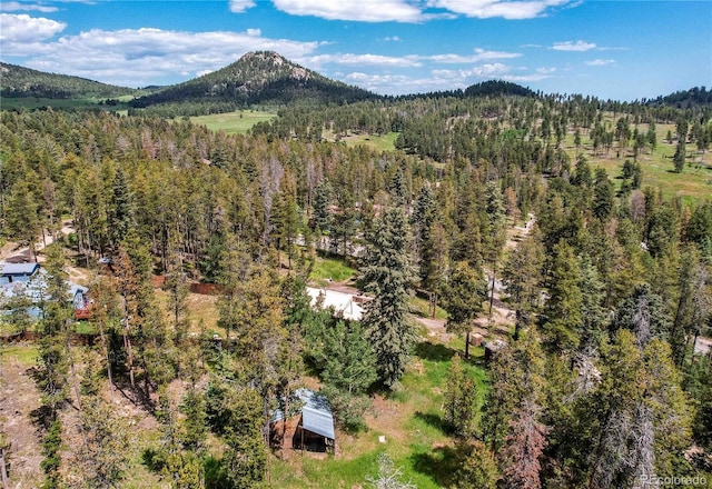 10893 Milliken Ave, Conifer, CO 80433 - bird's eye view of a heavily wooded area and a mountainous background