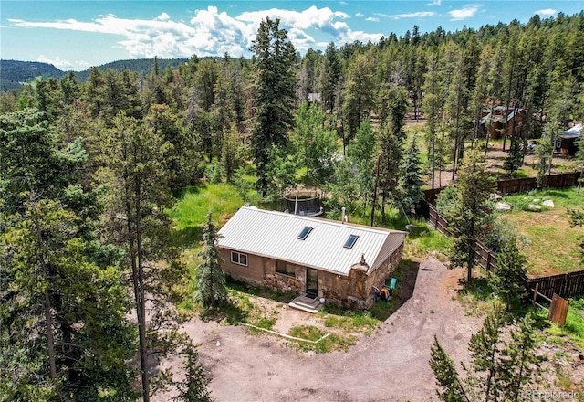 10893 Milliken Ave, Conifer, CO 80433 - view from above of property featuring a heavily wooded area