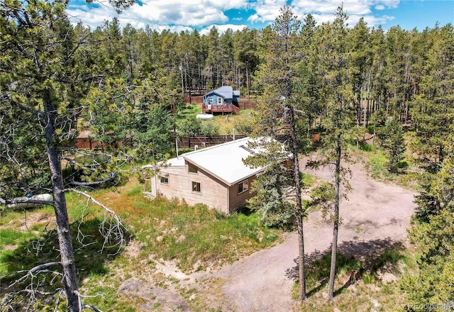 10893 Milliken Ave, Conifer, CO 80433 - aerial view of property and surrounding area with a forest