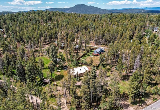 10893 Milliken Ave, Conifer, CO 80433 - bird's eye view of a heavily wooded area and a mountain backdrop