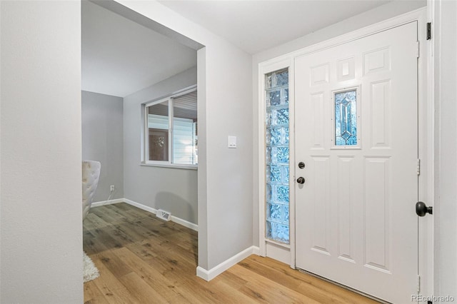 foyer entrance featuring light hardwood / wood-style floors