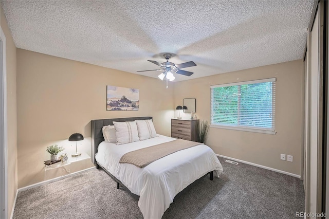 5602 S Yank Ct, Littleton, CO 80127 - carpeted bedroom with ceiling fan and a textured ceiling