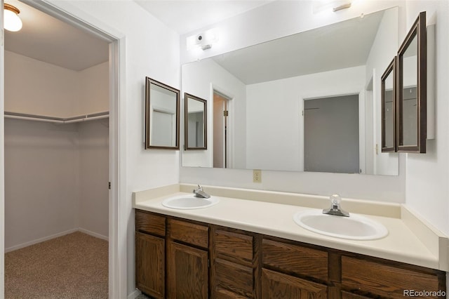 bathroom with double vanity