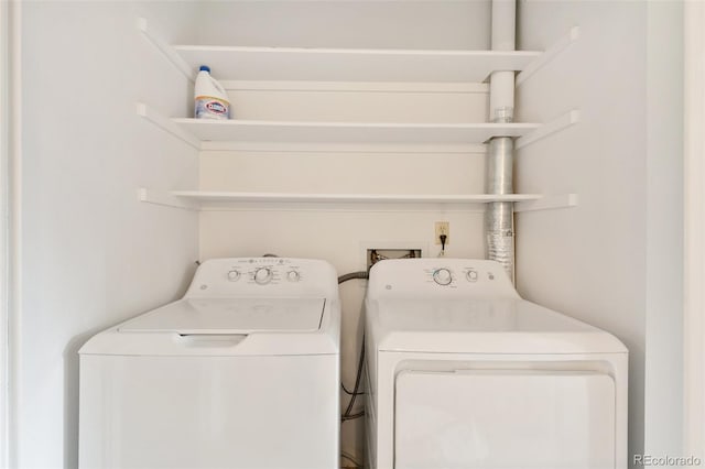 laundry area featuring independent washer and dryer