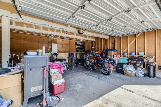 garage featuring a garage door opener